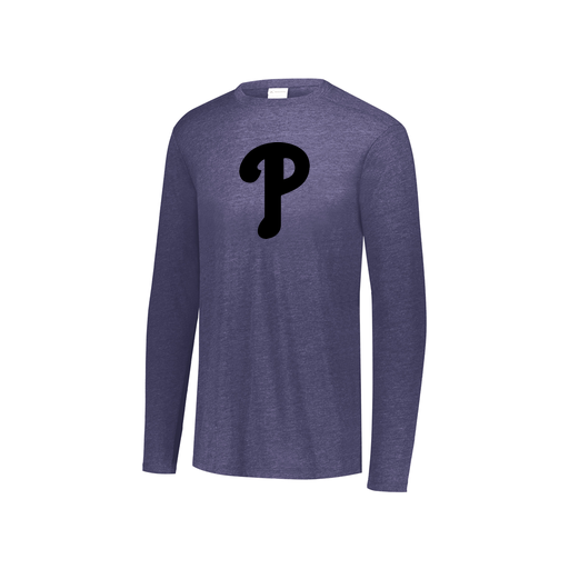 [FTLCUBNV-YS-LOGO1] Decker Youth Tri-Blend T-Shirt - Long Sleeve (Youth S, Navy, Logo 1)