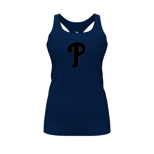 [FT0TRBNV-FYS-LOGO1] Decker Racerback Tank Top (Female Youth S, Navy, Logo 1)