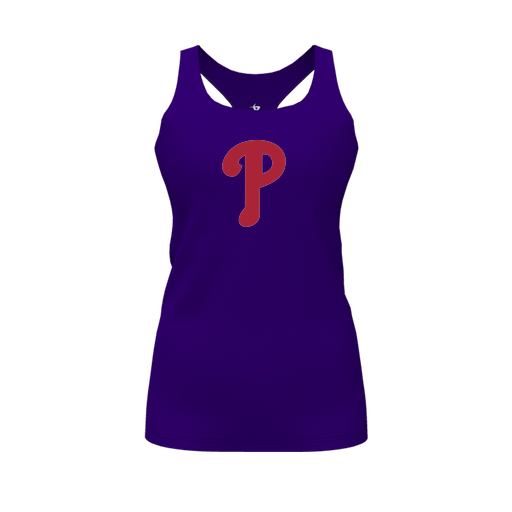 [FT0TRBPP-FYS-LOGO2] Decker Racerback Tank Top (Female Youth S, Purple, Logo 2)