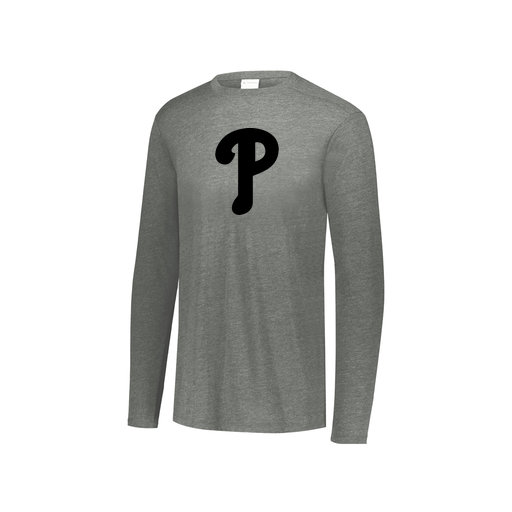 [FTLCUBGY-YS-LOGO1] Decker Youth Tri-Blend T-Shirt - Long Sleeve (Youth S, Gray, Logo 1)